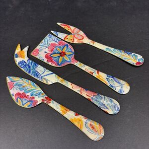 Artistic‎ Accents Handcrafted Appetizer Cheese Serving Set Floral Gold